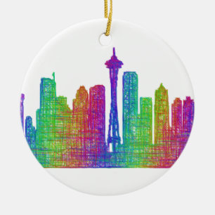 Ornamento De Cerâmica Skyline de Seattle