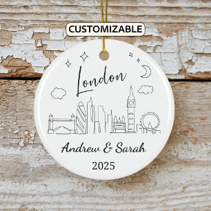 Ornamento De Cerâmica Skyline London Ornament Personalizado, Inglaterra