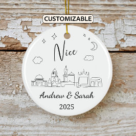 Ornamento De Cerâmica Skyline Nice Ornament Personalizado, França