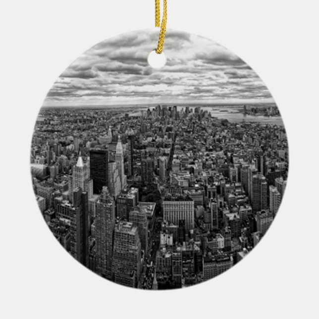 Ornamento De Cerâmica Skyline Nova York (Frente)