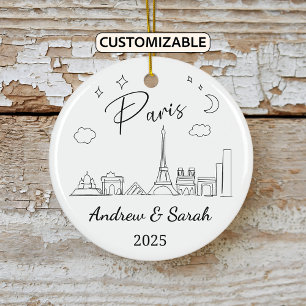 Ornamento De Cerâmica Skyline Paris Ornament Personalizado, França