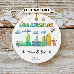 Ornamento De Cerâmica Skyline Personalizado em Los Angeles, Califórnia