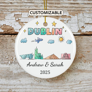 Ornamento De Cerâmica Skyline Personalizado - Ordem de Dublin, Irlanda