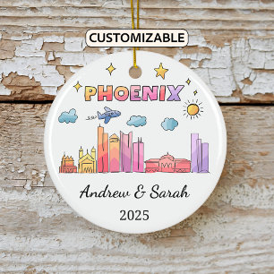 Ornamento De Cerâmica Skyline Phoenix Ornament Personalizado, Arizona