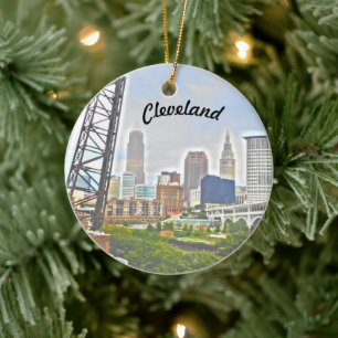 Ornamento De Cerâmica Skyline, Rio Cleveland Colors