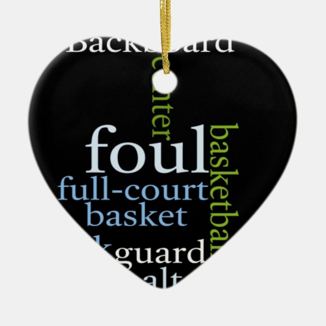 Ornamento De Cerâmica Slam Dunk das Palavras: Jogo de Basquete dos Campe (Frente)