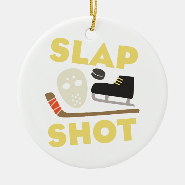 Ornamento De Cerâmica Slap Shot (Frente)