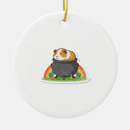 Ornamento De Cerâmica Sleeping Guinea Pig St.Patrick's Day