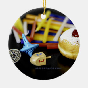 Ornamento De Cerâmica SlipperyJoe Hanukkah natureza-morta simbólica feri