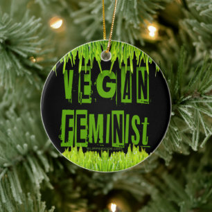 Ornamento De Cerâmica SlipperyJoe's vegan feminista chamativa br