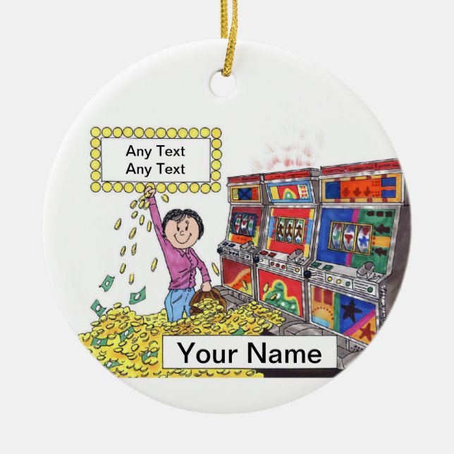 Ornamento De Cerâmica Slot machine - fêmea (Frente)