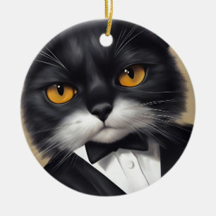 Ornamento De Cerâmica Smart Cat