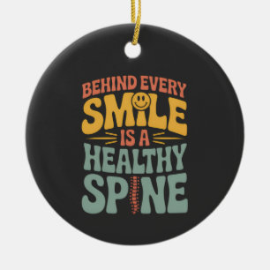 Ornamento De Cerâmica Smile Healthy Spine Chiropractor Cote Design