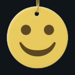 Ornamento De Cerâmica Smiling Emoji<br><div class="desc">Simples adorno facial sorridente. Emoji art Versão 2 de EmojiOne. Licenciado sob Creative Commons (CC-BY 4.0).</div>