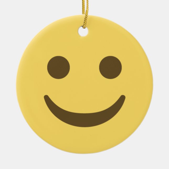 Ornamento De Cerâmica Smiling Emoji (Frente)