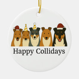 Ornamento De Cerâmica Smooth Collie Christmas Ornament