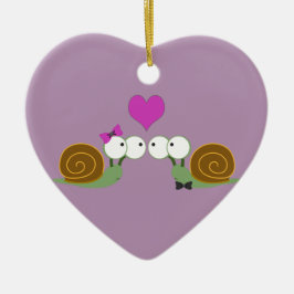 Ornamento De Cerâmica Snail Love