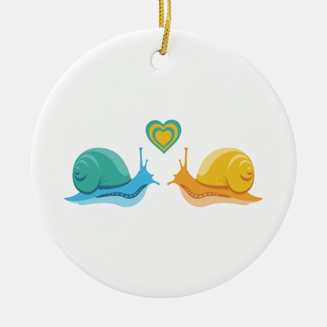Ornamento De Cerâmica Snail Love (Frente)