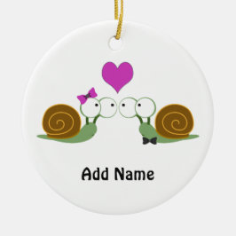 Ornamento De Cerâmica Snail Love