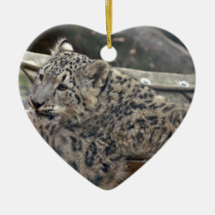 Ornamento De Cerâmica Snow Lepard