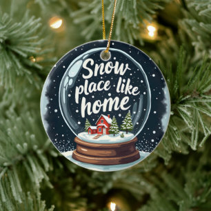Ornamento De Cerâmica Snow Place Like Home Holidation Cote