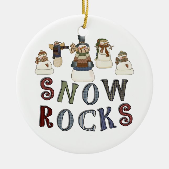 Ornamento De Cerâmica Snow Rocks Keepsasaame Ornament (Frente)