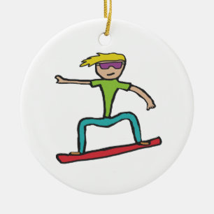 Ornamento De Cerâmica Snowboard