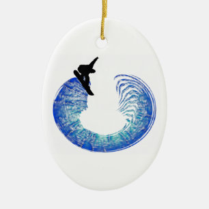 ORNAMENTO DE CERÂMICA SNOWBOARD AS TUBULAÇÕES