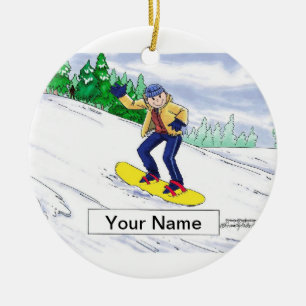 Ornamento De Cerâmica Snowboard - Masculino