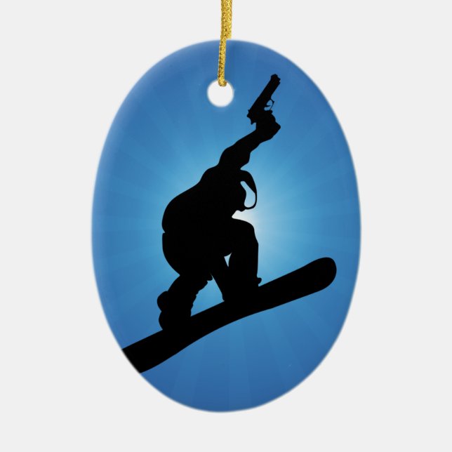 Ornamento De Cerâmica Snowboard Outlaw (Frente)