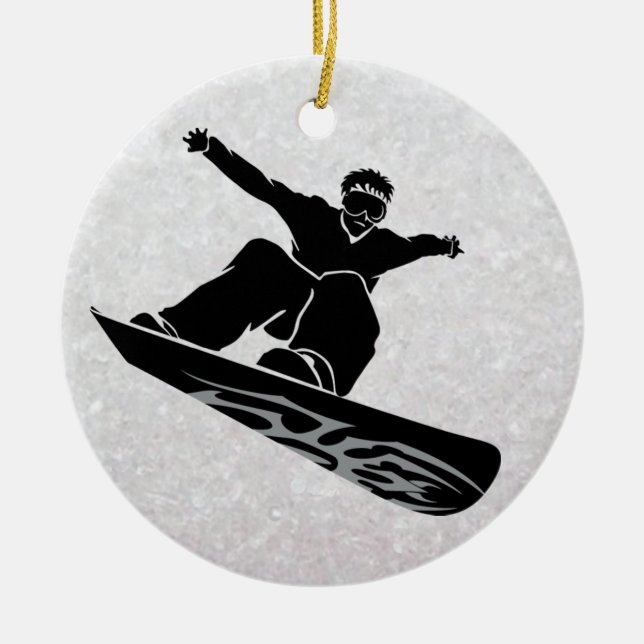 Ornamento De Cerâmica snowboarder (Frente)
