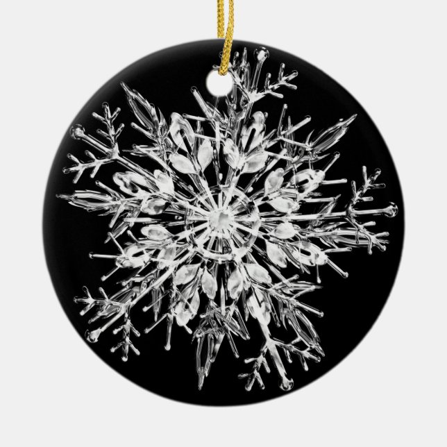 Ornamento De Cerâmica Snowflake Crystal (Frente)