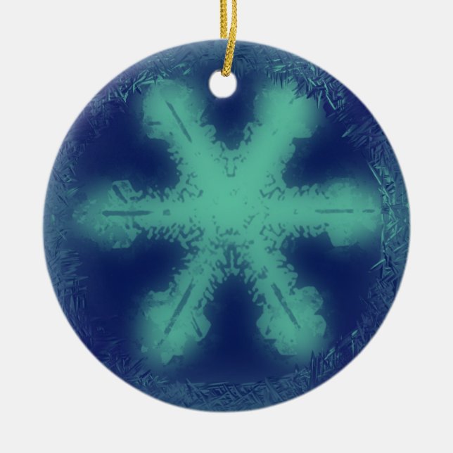 Ornamento De Cerâmica Snowflake Ornament 4 (Frente)