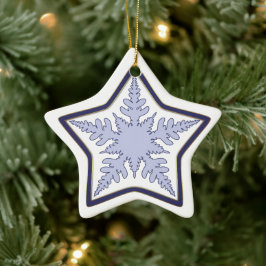 Ornamento De Cerâmica Snowflake Star Christmas