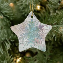 Ornamento De Cerâmica Snowflake Star Holiday Ornament