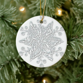Ornamento De Cerâmica Snowflake Swirl