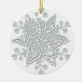 Ornamento De Cerâmica Snowflake Swirl