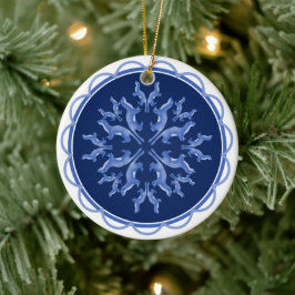 Ornamento De Cerâmica Snowflake Weasel Ornament