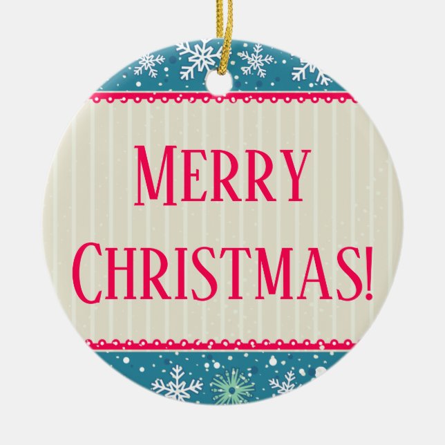 Ornamento De Cerâmica Snowflakes Ornamnet (Frente)