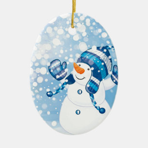 Ornamento De Cerâmica Snowman