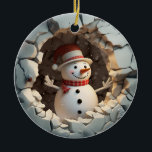 Ornamento De Cerâmica Snowman Adventure Winter Fund<br><div class="desc">Junte-se a este bravo boneco de neve na sua aventura de inverno! Ele está quebrando o gelo e pronto para jogar. Esta design única e divertida traz certamente um sorriso à sua cara.</div>