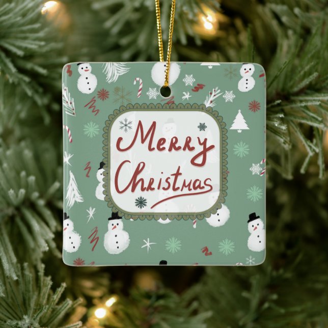 Ornamento De Cerâmica Snowman Christmas (Árvore)