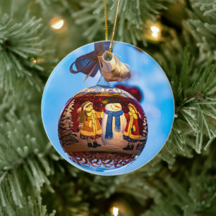 Ornamento De Cerâmica Snowman Christmas Ball