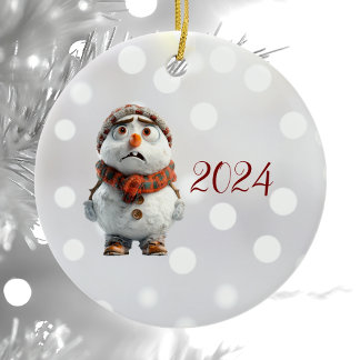 Ornamento De Cerâmica Snowman Christmas Elf Cerâmica Ornament