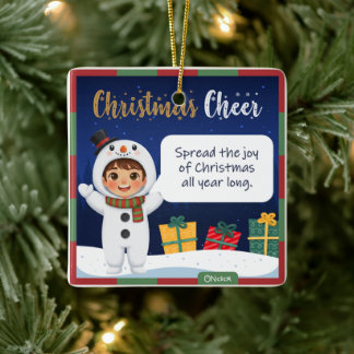 Ornamento De Cerâmica Snowman Christmas Ornament