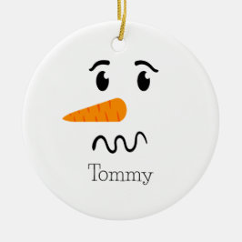 Ornamento De Cerâmica Snowman Confusa Face Frosty