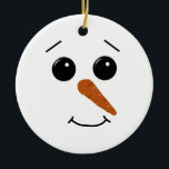 Ornamento De Cerâmica Snowman Face Ornament<br><div class="desc">Este Snowman Face Ornament apresenta arte desenhada por ratinhos e faz um presente de excelente ou um gatilho de estoque.</div>