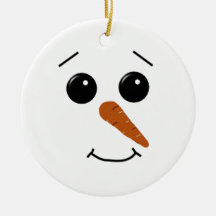 Ornamento De Cerâmica Snowman Face Ornament