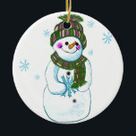Ornamento De Cerâmica Snowman Granny<br><div class="desc">Snowman Granny Ornament, t-shirts de Snowman, camisa de snowman, roupa, presentes por ArtMuvz Illustration. t-shirt da avó Snowman para o aniversário e presente de natal. Para personalizar, clique em "personalizar este modelo" e edite os campos fornecidos para seu presente personalizado. Você pode adicionar seu nome ou adicionar texto. Personalize este...</div>