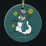 Ornamento De Cerâmica Snowman Hope Ornament<br><div class="desc">Snowman Hope Ornament</div>
